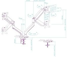 Ultradesk Darbastalio laikiklis dviem monitoriams 17 "- 32" (UD- BRAN- DB)