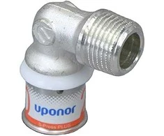Uponor S-Press PLUS alkūnė su išoriniu sriegiu. 16-R1/2MT