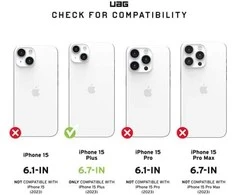 UAG Urban Armor Gear dėklas MONARCH, skirtas IPHONE 15 Plus, juodas, kevlarinis