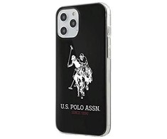 „Us Polo Assn“ blizgus „US Polo“ dėklas su dideliu logotipu, skirtas „iPhone 12 / 12 Pro 6.1“ - Juodas