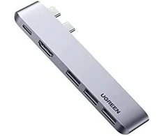 Adapterio šakotuvas UGREEN, 2XUSB_C iki 3x USB 3.0, HDMI