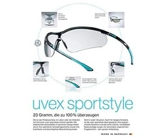 Apsauginiai akiniai Uvex Sportstyle, pilka linzė, supravision extreme (nerasojantys, nesibraižantys) padengimas, baltos/juodos kojelės