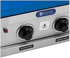 Royal Catering Vaflinė - aparatas vafliams ir ledų kugeliams kepti, 100-120 vaflių/val. 74 x 124 mm