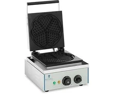 Royal Catering Teflonu dengta vaflinė apvaliems vafliams, širdelės rozetė, skersmuo. 21 cm