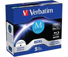1x5 Verbatim M-Disc BD-R Blu-Ray 100GB 4x Speed rašalinis spausdinimas. JC