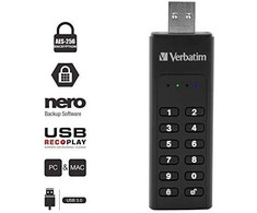 Išorinis diskas Verbatim klaviatūra Saugus USB 3.2 Gen 1 64 GB kiekvienas 49428
