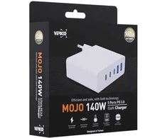 Įkroviklis Verico Verico Ladegerät MOJO GaN 140W PD, 5-Port (USB-A &amp; USB-C) WH retail