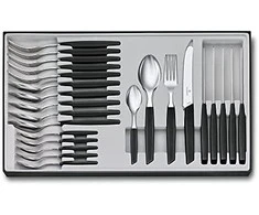 Victorinox Swiss Modern Stalo įrankių rinkinys 24 vnt. juodas