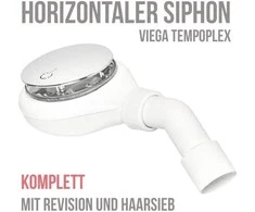 Viega sifonas Tempoplex dušo padėklo sifonas su 90mm chromo dangteliu (634100)