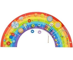 Viga Toys VIGA medinė sensorinė manipuliacinė lenta EDU Vaivorykštė