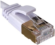 Wantec wW Patch CableCat.7 RohCable ypač plonas (kištukas CAT6A) SSTP baltas 0,10 m (7113)