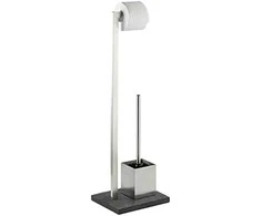 Tualeto popieriaus stovas ir tualeto šepetys, SLATE ROCK - 2 in 1, WENKO