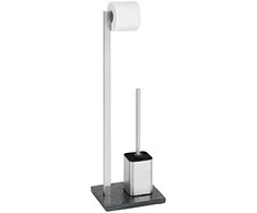 Tualeto popieriaus stovas ir tualeto šepetys, SLATE ROCK - 2 in 1, WENKO