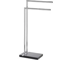 WENKO, rankšluosčių ir drabužių kabykla 45,5 x 20 x 82 cm juoda poliderva ir chromas