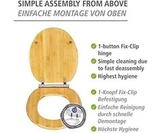 Tualeto sėdynė BAMBOO, Easy Close, Fix-Clip, WENKO