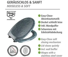 Tualeto sėdynė OTTANA GRANIT - Duroplast, laisvai krintanti, WENKO