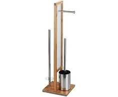 Tualeto popieriaus stovas ir šepetys wc RIVALTA, 3in1, bambukas, WENKO
