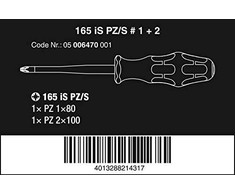 Elektriko atsuktuvų COMBI-SLIM automatams rinkinys 2vnt. WERA Kraftform 165 iS PZ/S VDE 1000V. Combi PZ1/SL + PZ2/SL
