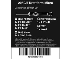 WERA 2050/6 elektroninei taikymui. atsuktuvų rinkinys + stovas