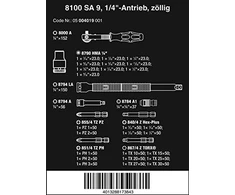 Wera 8100 SA 9 Zyklop greičio reketų rinkinys, 1/4 Drive Imperial