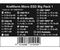 Atsuktuvų komplektas Wera Kraftform Micro ESD Big Pack 1; 25 vnt.