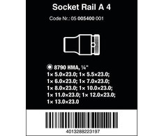 Wera Wera A 4 socket magnet strip Zyklop socket set 1/4 (juodas/žalias, 9 pieces)