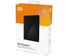 Išorinis kietasis diskas HDD Western Digital My Passport (1TB, USB 3.2) Juodas