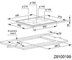 Kaitlentė WHIRLPOOL AKT8130BA 60 cm Keraminė Elektrinė