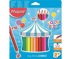 Maped Colorpeps Jumbo trikampiai pieštukai, 18 spalvų (834012)
