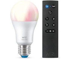 Signify WiZ balta ir spalvota 60W E27 A60 standartinės formos 1er + nuotolinio valdymo pultas