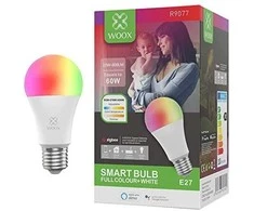 Woox Lemputė LED E27, 230V, 10W, 806lm, 2700K - 6500K, CCT, RGB, išmanioji Zigbee 2 MQTT, TUYA