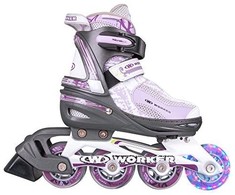Inline Reguliuojamo dydžio riedučiai su šviečiančiais ratukais Worker Perleta LED