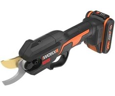 WORX 20V 25 mm akumuliatorinės bešepetėlinės genėjimo žirklės - su akumuliatoriumi ir įkrovikliu (WG330E)