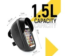 Wozinsky bike handlebar bag with phone case 1l juodos spalvos (WBB16BK)
