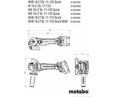 Aku.kampinio šlifuoklio WVB 18 LT BL 11-125 Quick korpusas,, Metabo