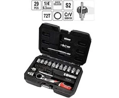 Toya Sa Poland YATO Rinkinys praleidžiamieji veržliarakčiai 29 vnt. 1/4" SPLINE