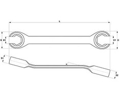 YATO KLUCZ OCZKOWY ODGIĘTY 20 x 22mm Z POLEROWANĄ GŁÓWKĄ /B 0390