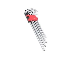 Yato Toya Sa Poland L tipo raktų rinkinys | labai ilgi | T-Star (Torx) su skylėm T10 - T50 | 9 vnt. (YT-0512)