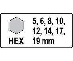 YATO HEX / HEX KEYS POVEIKIO RAKTAI 8 vnt. 1066