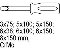YATO DRAWER INSERT SREWDRIVERS 7 vnt. 5535