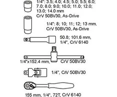 Yato Toya Sa Poland Įrankių rinkinys į su padėklu į spintelę | 6.3 mm (1/4") | 25 vnt. (YT-5541)