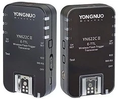 Dviejų Canon skirtų Yongnuo YN622C II blykstės paleidiklių rinkinys