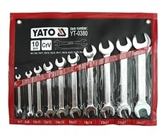 YATO KLUCZE plokščias SATYNOWANE 10 vnt. 6-27mm. DĖKLAS 0380