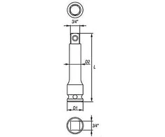 YATO smūginis prailgintuvas 3/4" 250mm 1162