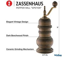 Zassenhaus pipirų malūnas Speyer buko mediena 19 cm