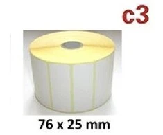 Zebra Label ritinys, 76x25mm, 12vnt/dėžutė termo popierius, dengtas aukščiausios kokybės