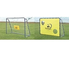 Lengvai surenkami mobilūs futbolo vartai + atmušimo sienelė Spartan 213x152x76cm