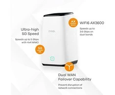 ZYXEL FWA510, 5G NR maršrutizatorius, skirtas naudoti patalpose, autonominis / Nebula su 1 metų Nebula Pro licencija, AX3600 Wi-Fi, 2,5 GB LAN, ES ir JK regionas (2 metų garantija)