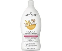 Attitude Attitude, jautrus odos kūdikis, natūralus butelis ir indų plovimo skystis kūdikiams, 700 ml