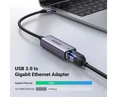 UGREEN Gigabit Ethernet External Adapteris USB 3.0 (pilka)